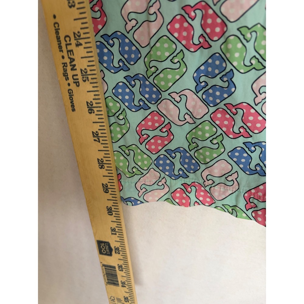 Vineyard Vines Womens Whale All Over Small Pajama Pants Mint Green Cotton Lounge - Picture 6 of 7